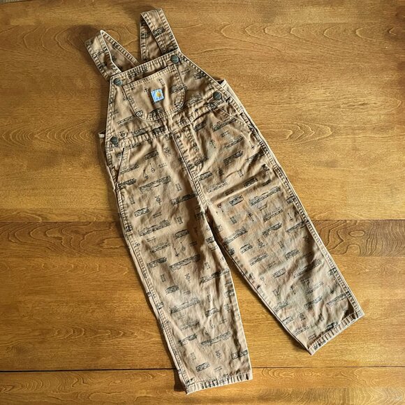 Carhartt tan train overalls 4T - Picture 1 of 9